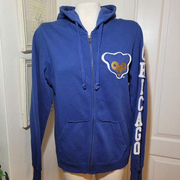 Soft As A Grape Other - Chicago Cubs Soft As A Grape Full Zip Blue Hoodie Sweatshirt SZ Large L